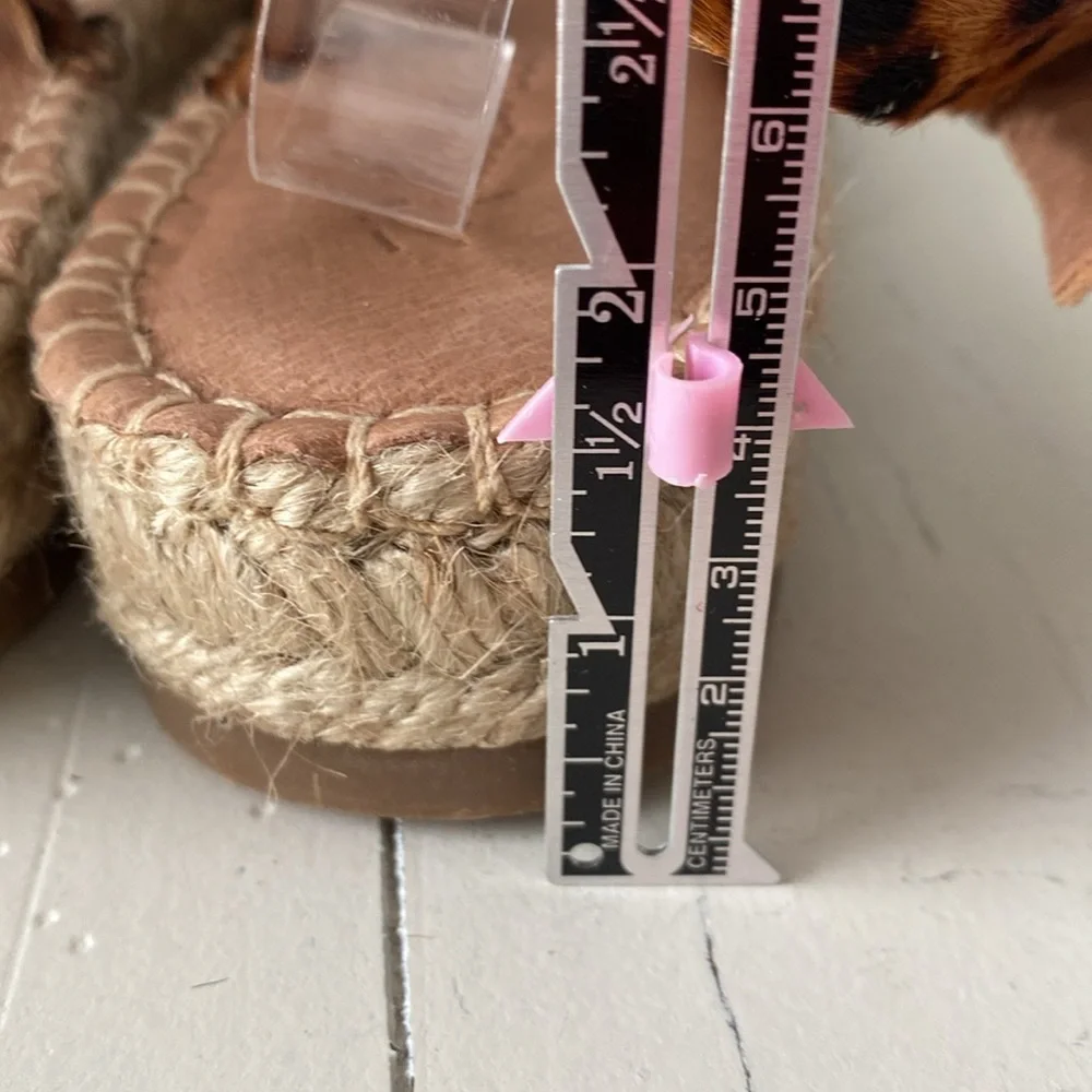 NEW! Madewell Malia Espadrille Sandal in Leopard Calf Hair 8.5